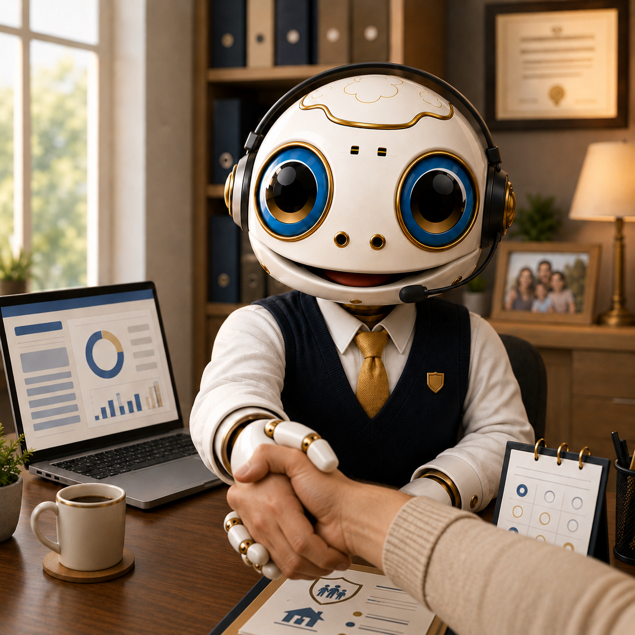 Client signs their new insurance policy in the first meeting